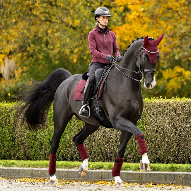 LeMieux Crystal Fly Hood - Burgundy-2