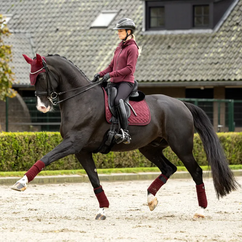 LeMieux Crystal Suede Dressage Saddlecloth - Burgundy-4