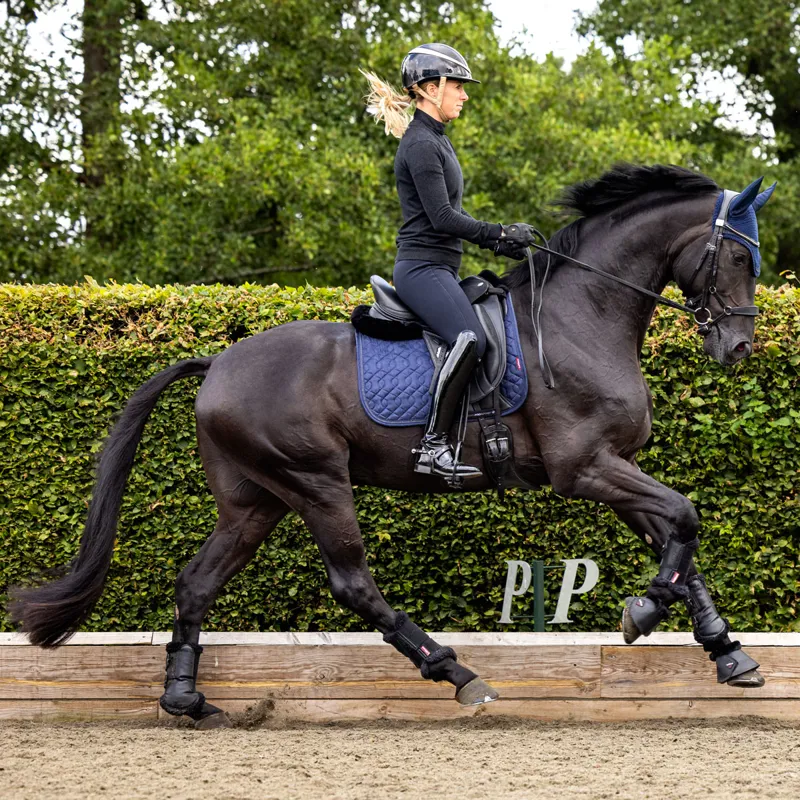 LeMieux Crystal Suede Dressage Saddlecloth - Navy-1