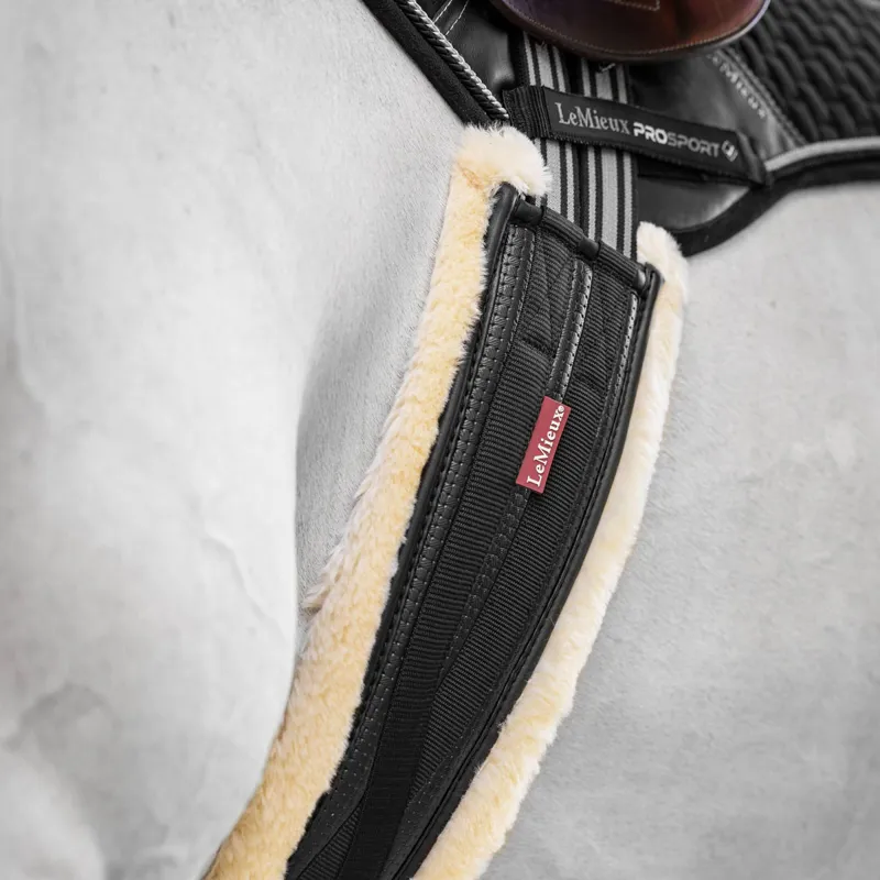 LeMieux Anatomic Fleece Lined Girth - Black/Natural-1