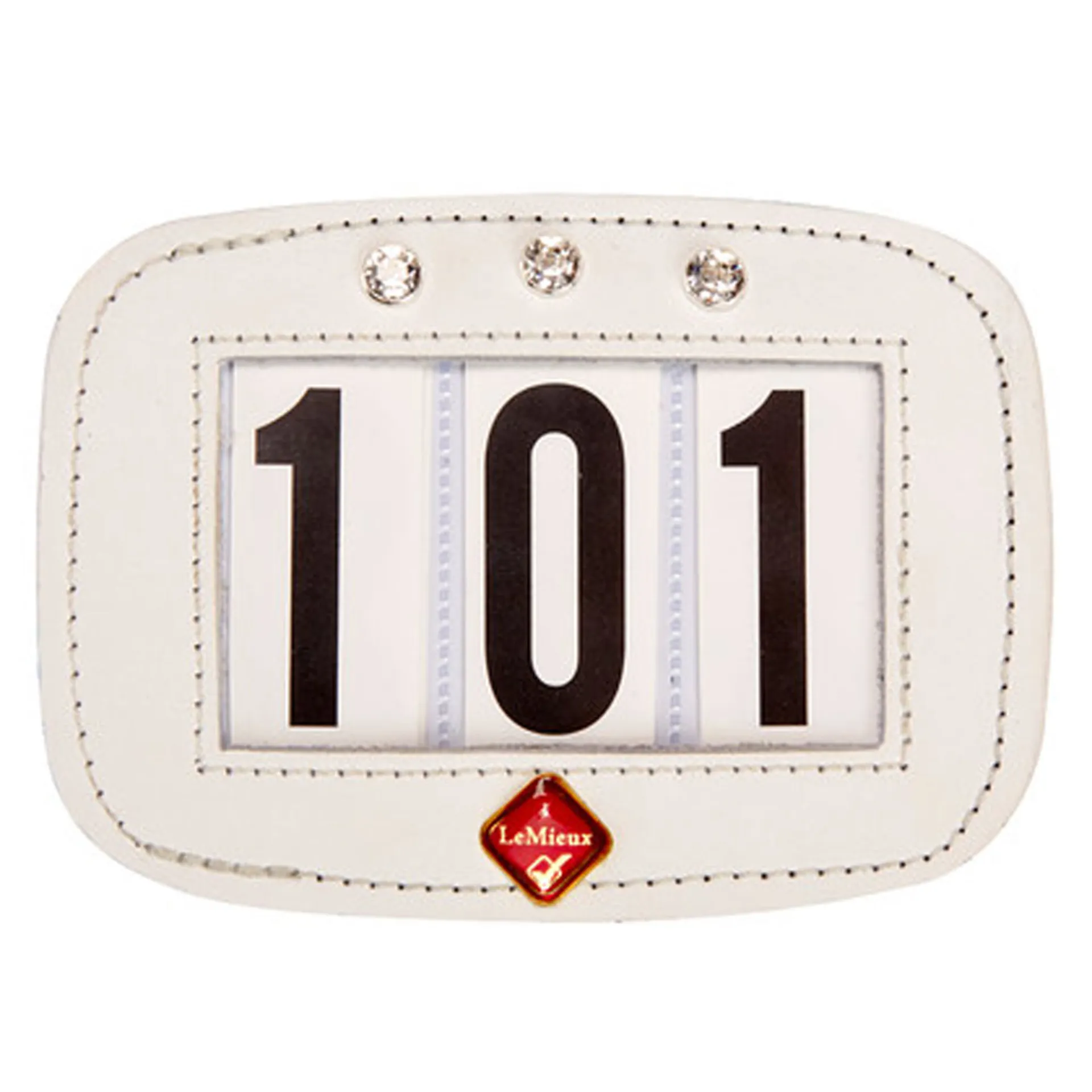 LeMieux Hamag Patent Leather Saddle Pad Number Holder Whit
