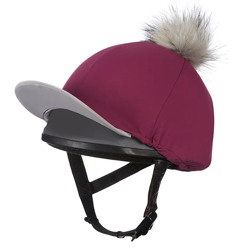 My LeMieux Hat Silk - Plum/Grey-1