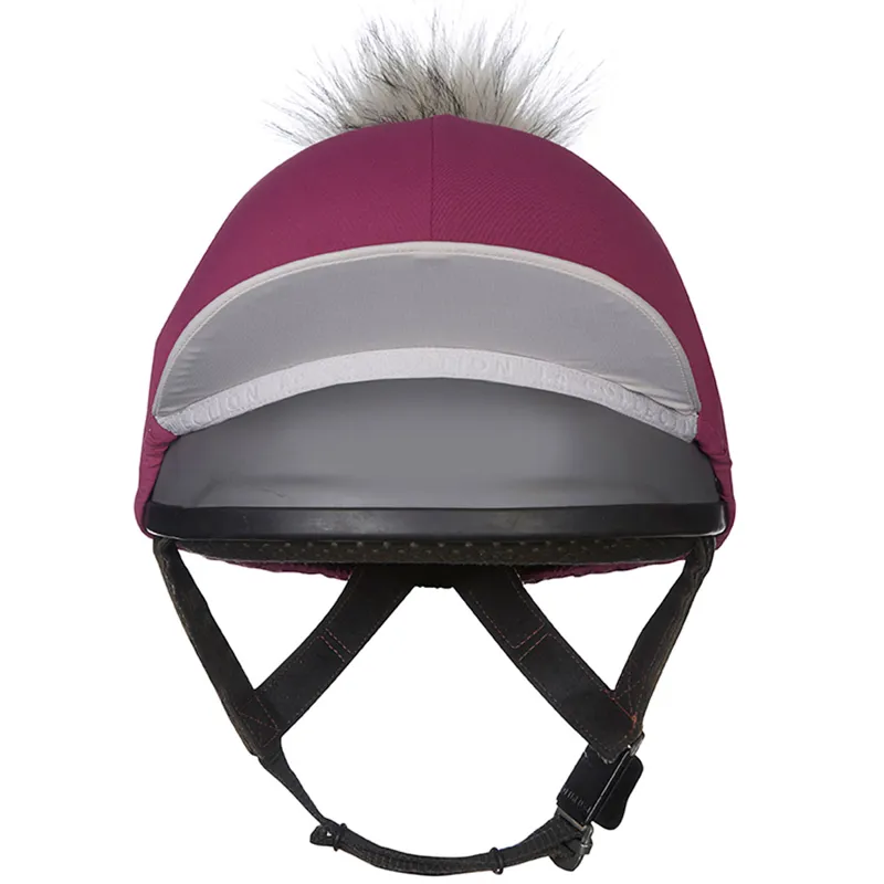 My LeMieux Hat Silk - Plum/Grey-3