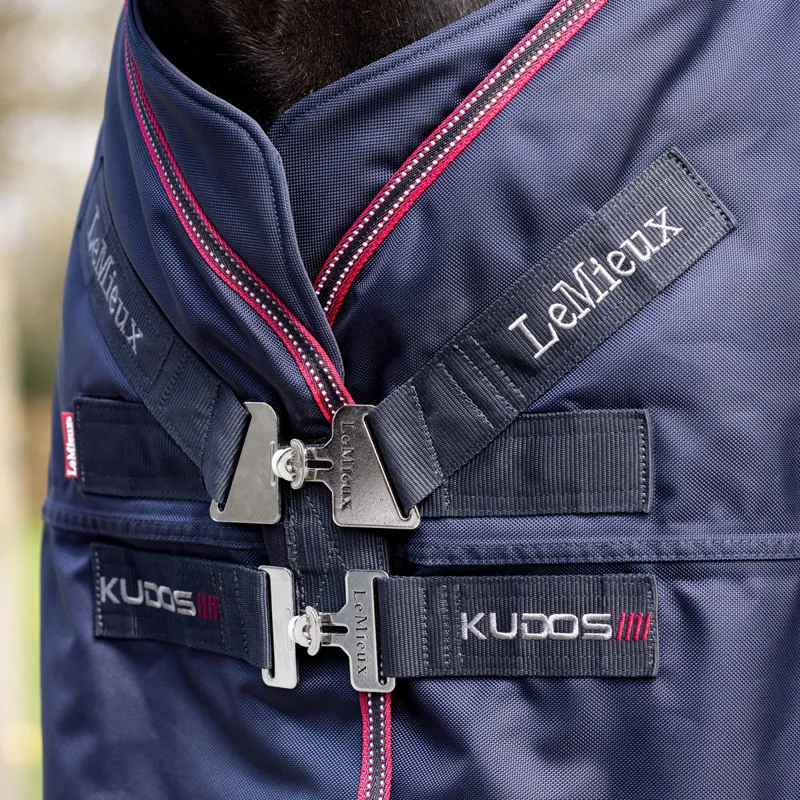 LeMieux Kudos Thermo Layer 300g Detachable Neck Turnout Rug - Navy-3