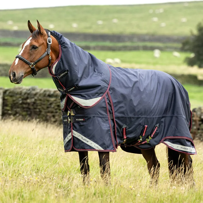 LeMieux Kudos Thermo Layer 300g Detachable Neck Turnout Rug - Navy-1