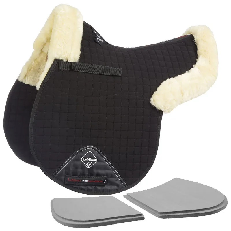 LeMieux Half Lined Lambskin ProSorb Adjustable Numnah Natural/