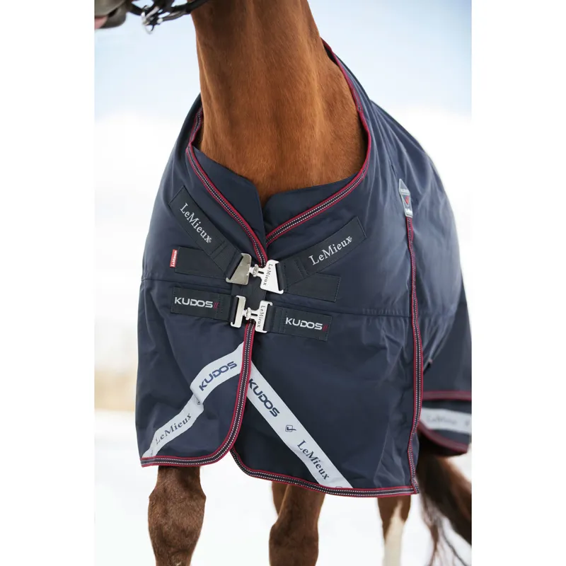 LeMieux Kudos 50g Detachable Neck Turnout Rug - Navy-4