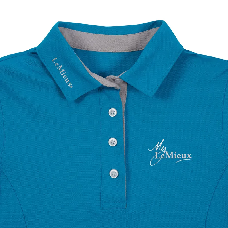 My LeMieux Ladies Polo Shirt - Teal/Grey-4