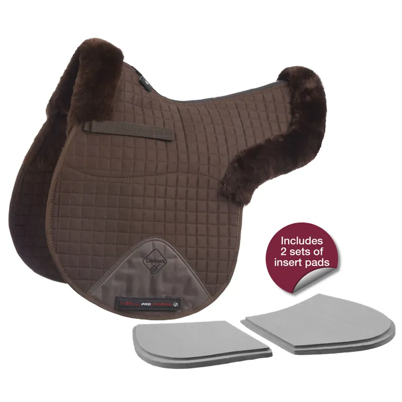 LeMieux Half Lined Lambskin Jumping/GP Numnah - Brown/Brown