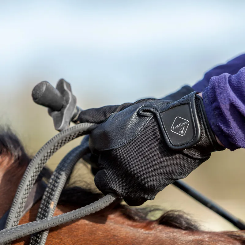 LeMieux Pro Touch Performance Riding Gloves Black Redpost Equestrian