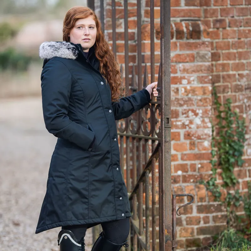 LeMieux Waterproof Ladies Long Riding Coat - Black-7