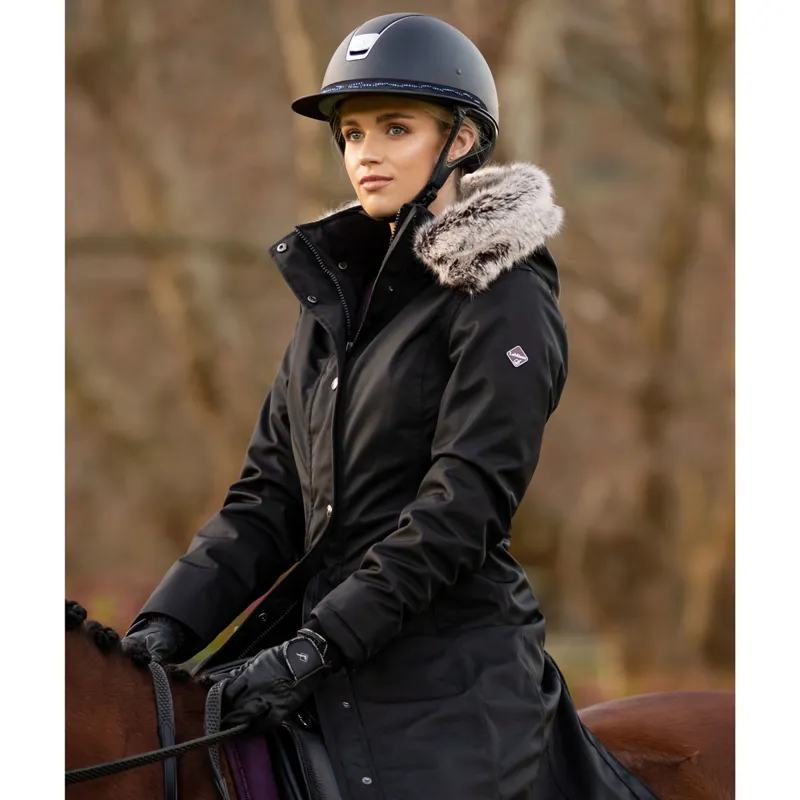 LeMieux Waterproof Ladies Long Riding Coat Black