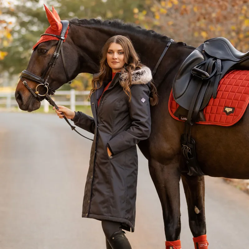 LeMieux Waterproof Ladies Long Riding Coat Grey