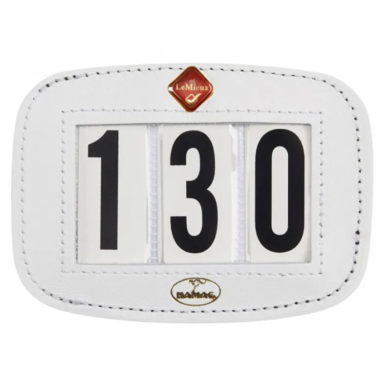 LeMieux Hamag Leather Saddle Pad Number Holder White
