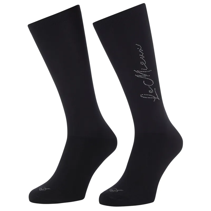LeMieux Sparkle Competition Womens Tall Riding Socks - Black