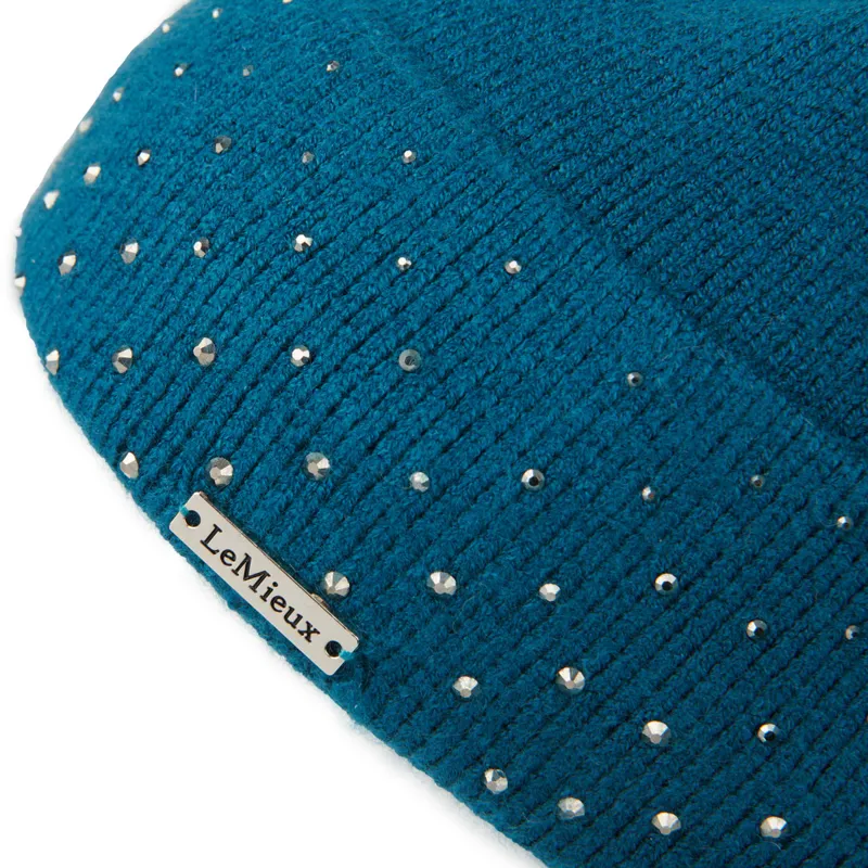 LeMieux Sparkle Beanie Bobble Hat - Marine-1