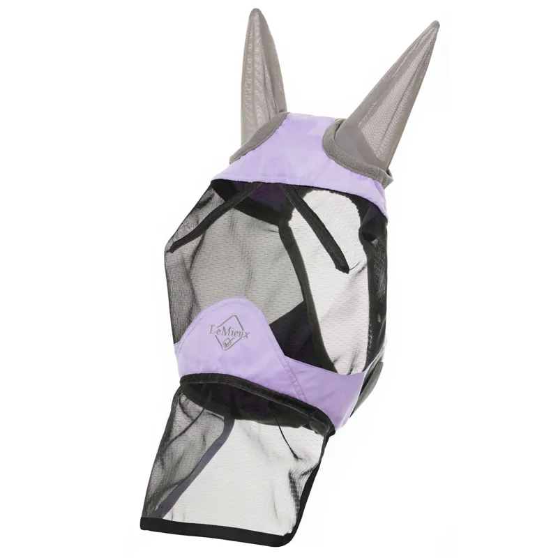LeMieux Visor-Tek Full Fly Mask with Ears and Nose - Wisteria-1