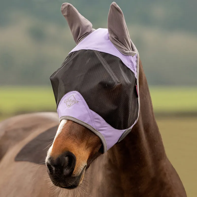 LeMieux VisorTek Half Fly Mask with Ears Wisteria