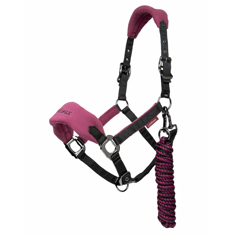 Lemieux Vogue Headcollar And Lead Rope Set Plum Black