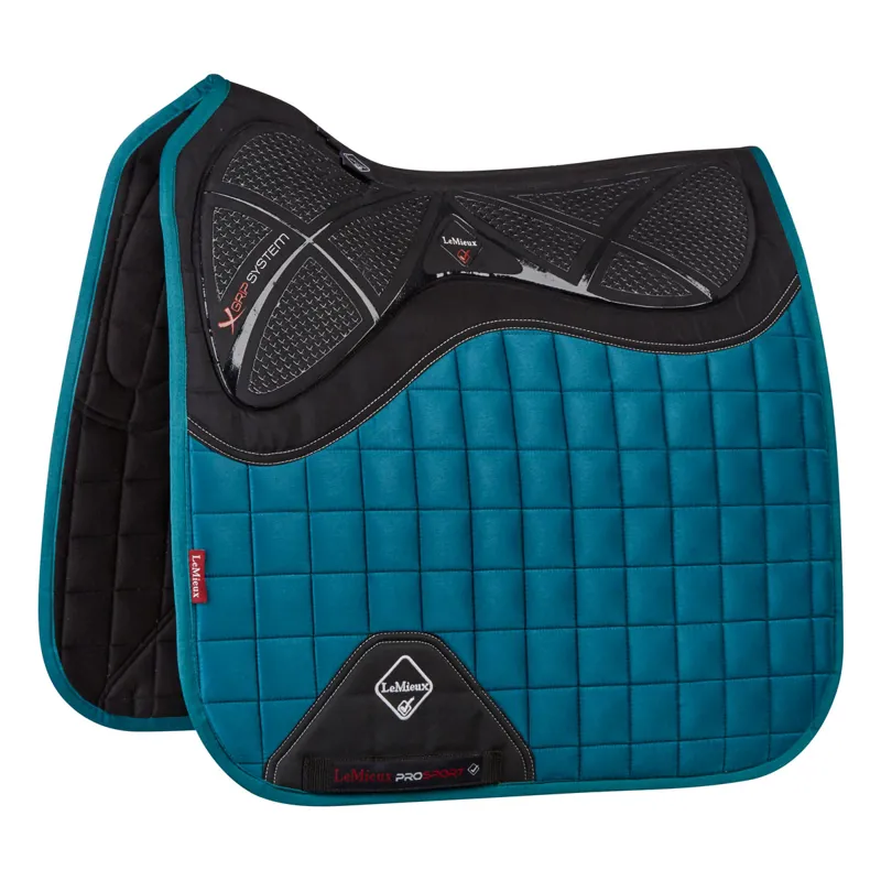 LeMieux XGrip Dressage Saddlecloth Peacock Green