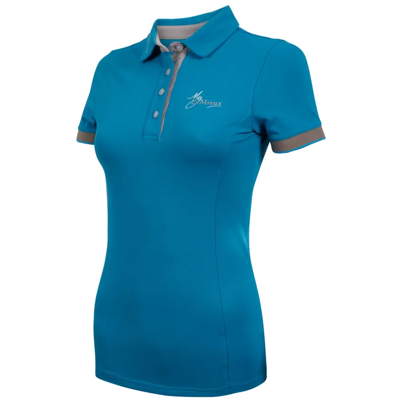 My LeMieux Ladies Polo Shirt - Teal/Grey-1