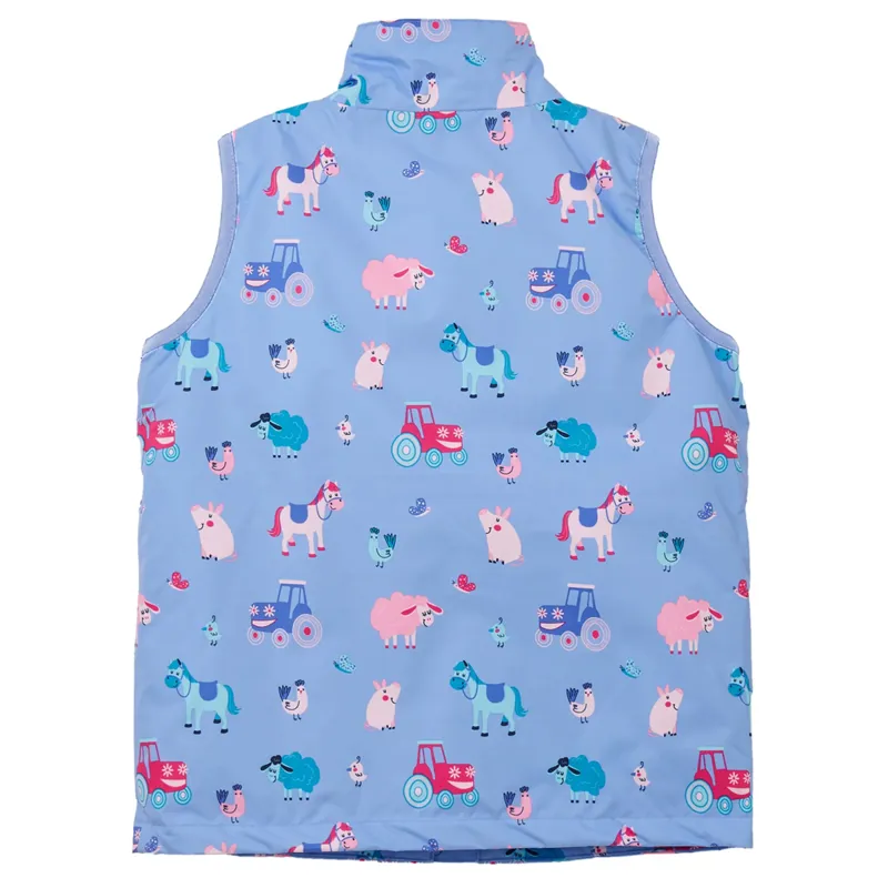 Lighthouse Alex Junior Girls Waterproof Gilet - Lilac Farm Print-1