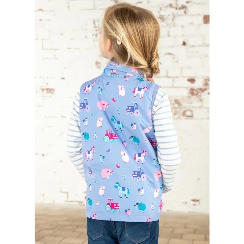 Lighthouse Alex Junior Girls Waterproof Gilet - Lilac Farm Print-4