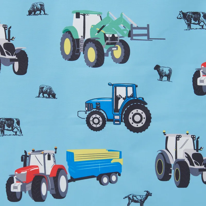 Lighthouse Alex Junior Boys Waterproof Gilet - Blue Tractor Print-2