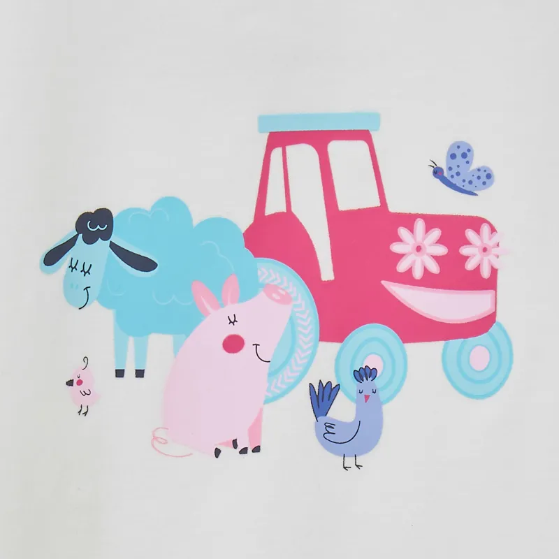 Lighthouse Causeway Swing Junior Tee - Pink Tractor and Friends-2
