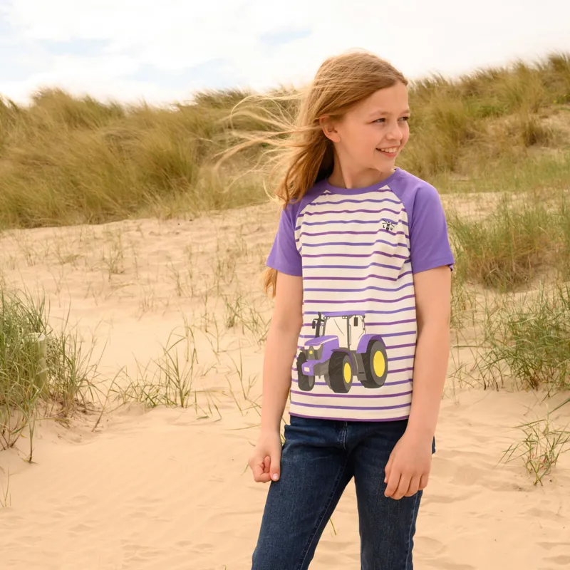 Lighthouse Causeway Junior Short Sleeve Tee - Purple Tractor-5