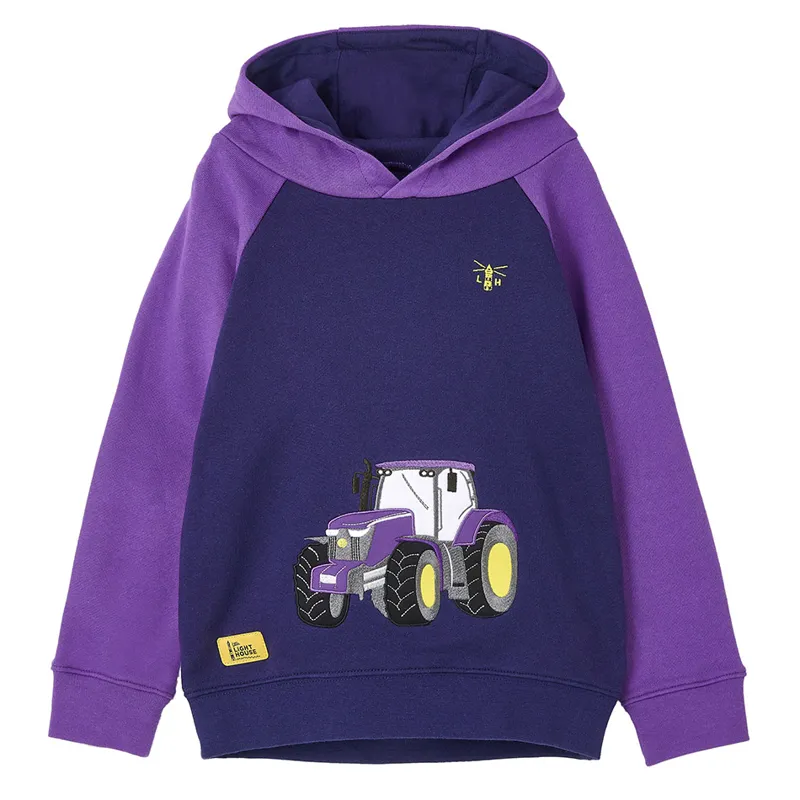 Lighthouse Jill Junior Girls Hoodie - Purple Tractor