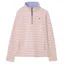 Lighthouse Shore Ladies 1/4 Zip Sweater - Soft Pink Stripe