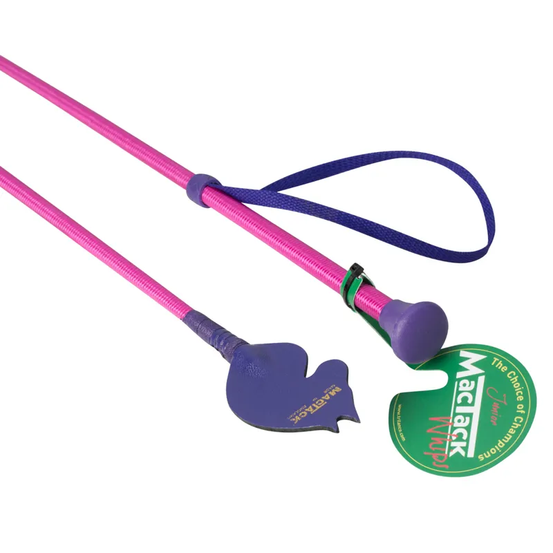 Mactack Junior Horse Head Riding Whip Pink/Purple