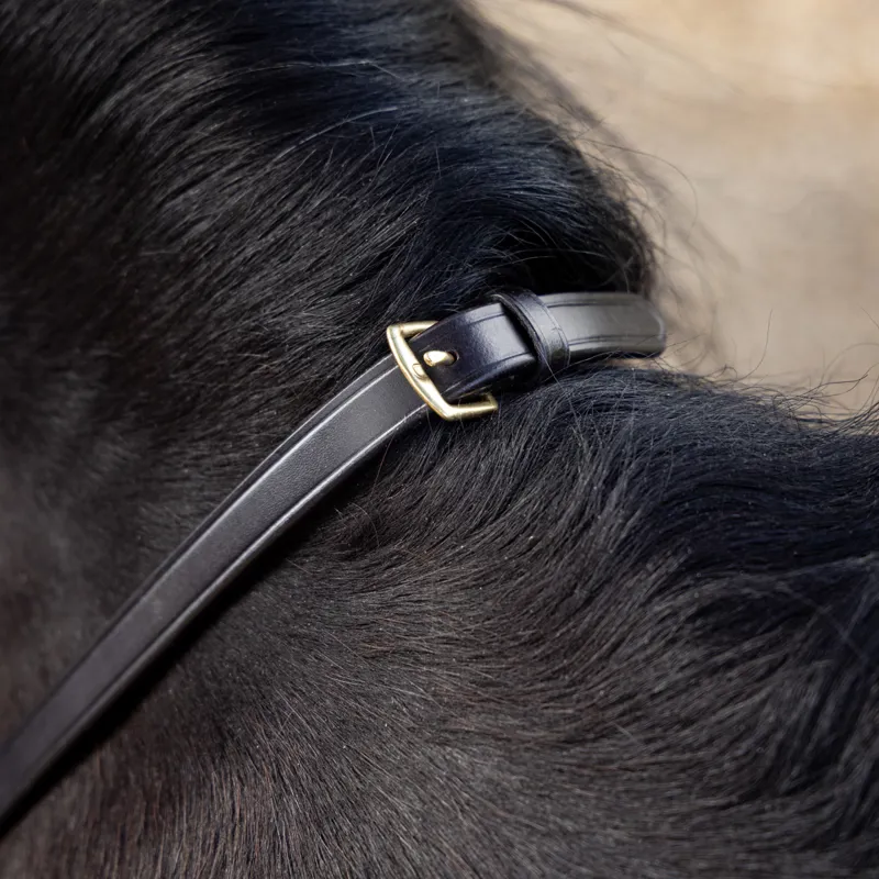 LeMieux Magna Grip Rubber Reins - Brown/Brass-1