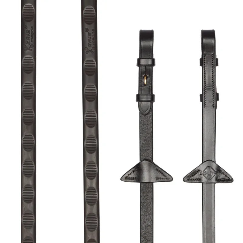 LeMieux Magna Grip Rubber Reins - Brown/Brass