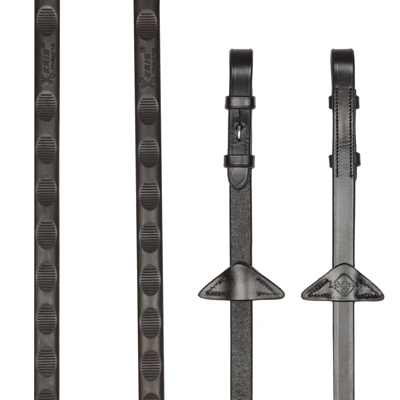 LeMieux Magna Grip Rubber Reins - Brown/Silver