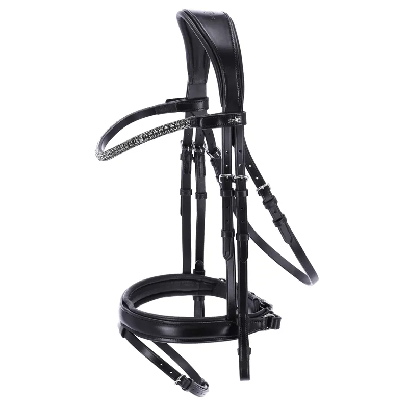 Schockemohle Malaga Removable Flash Bridle - Black/Silver