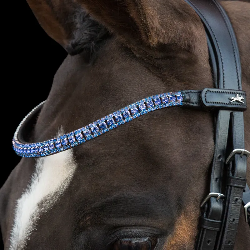 Schockemohle Malaga Browband - Black/Light Blue-1