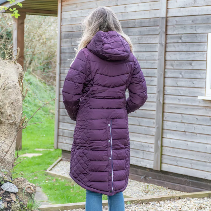 Mark Todd Warwick Deluxe Ladies Long Jacket - Plum-1