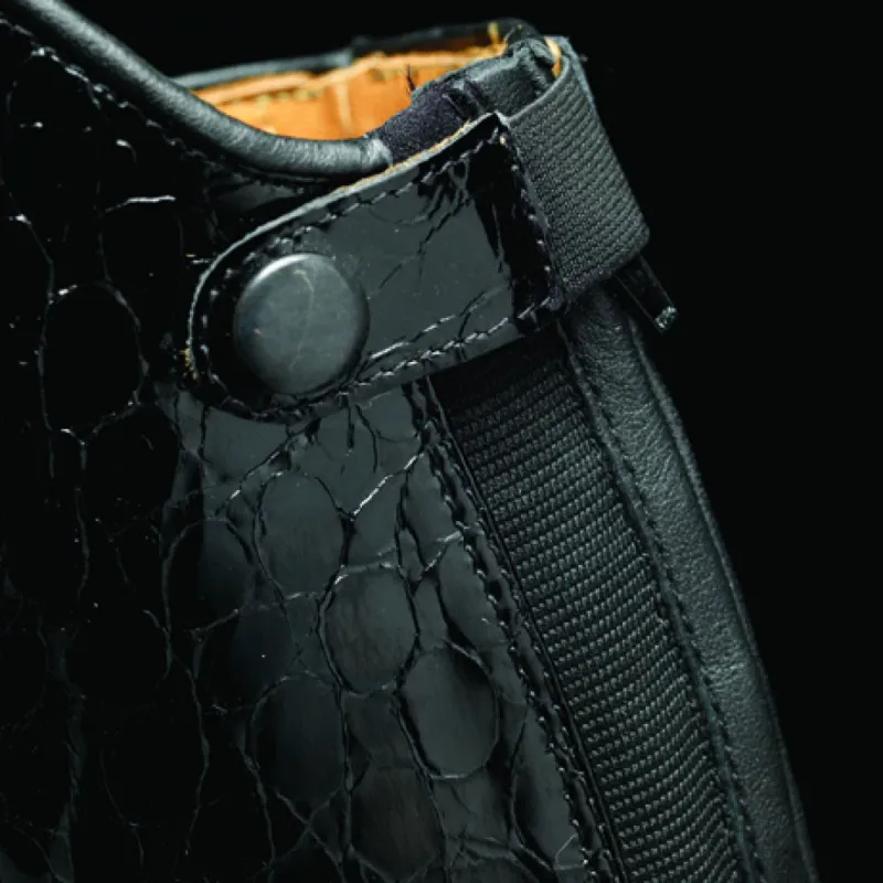 mark todd crocodile patent boots