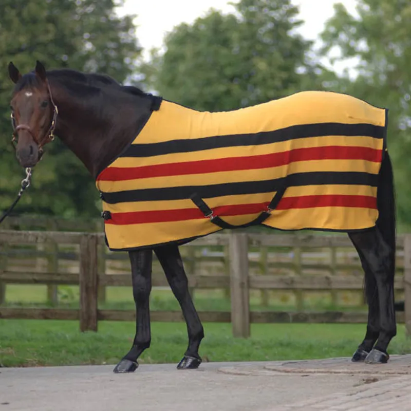 Masta Ascot Stripe Suede Fleece Rug - Newmarket Gold