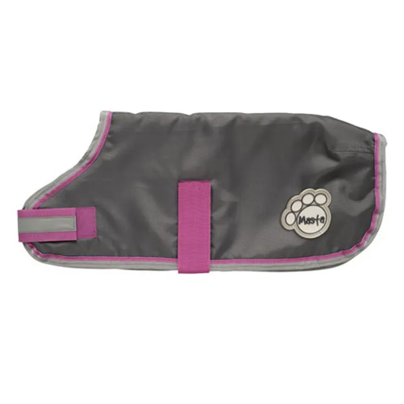 Masta Waterproof Nylon Dog Coat Grey/Pink