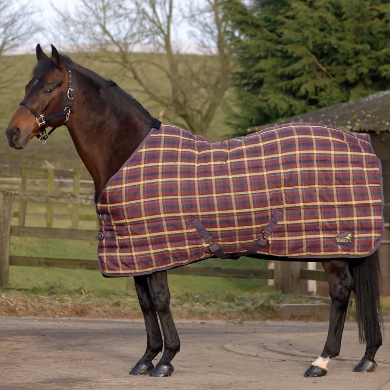 Masta PP Check Heavy Stable Rug 340g Brown