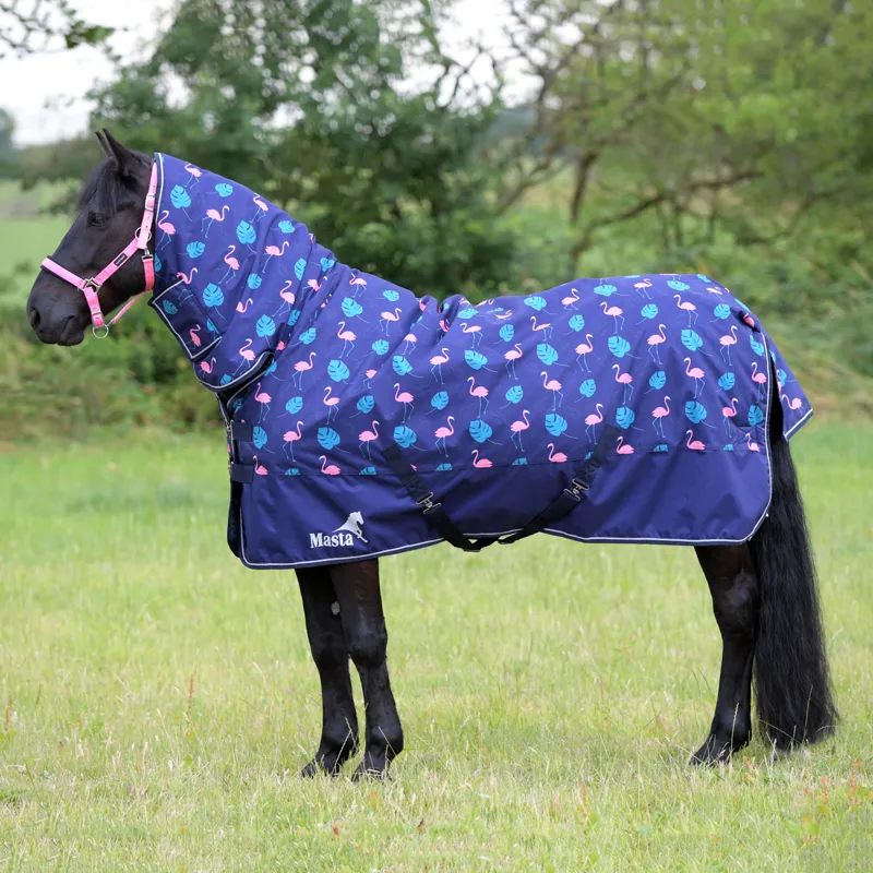Masta TEX Basic 200g Fixed Neck Turnout Rug - Flamingo Print