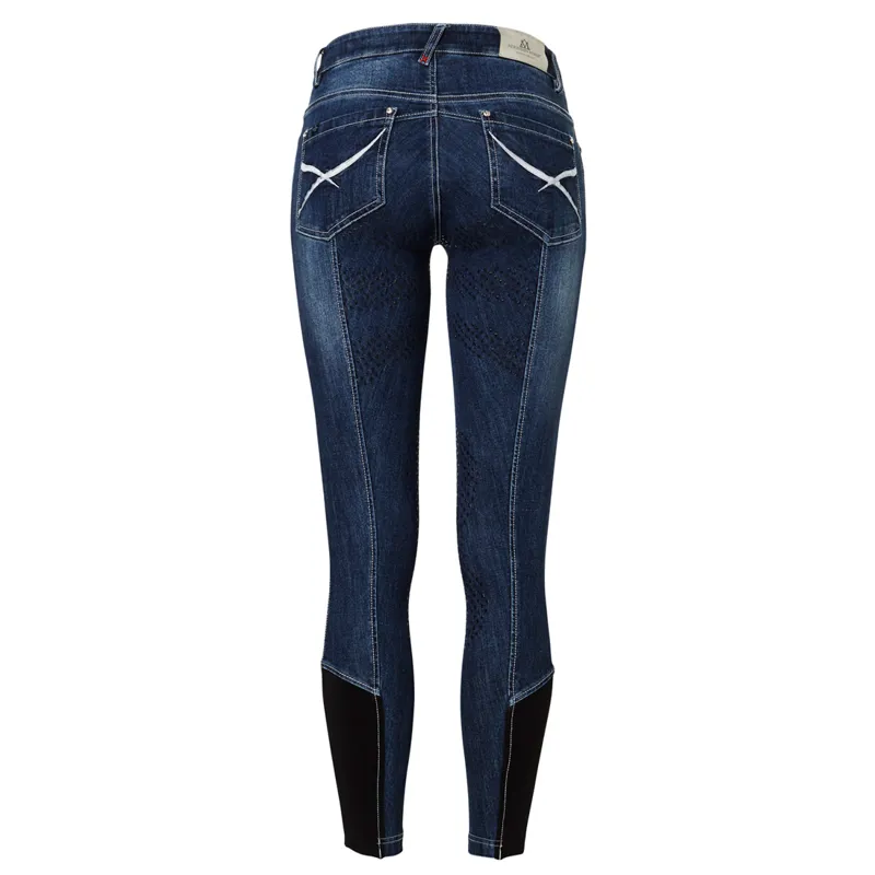 Mountain Horse Bella Full Grip Ladies Breeches Denim Blue Redpost