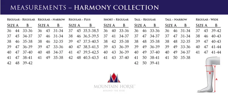 Mountain Horse Sovereign Riding Boots Size Guides