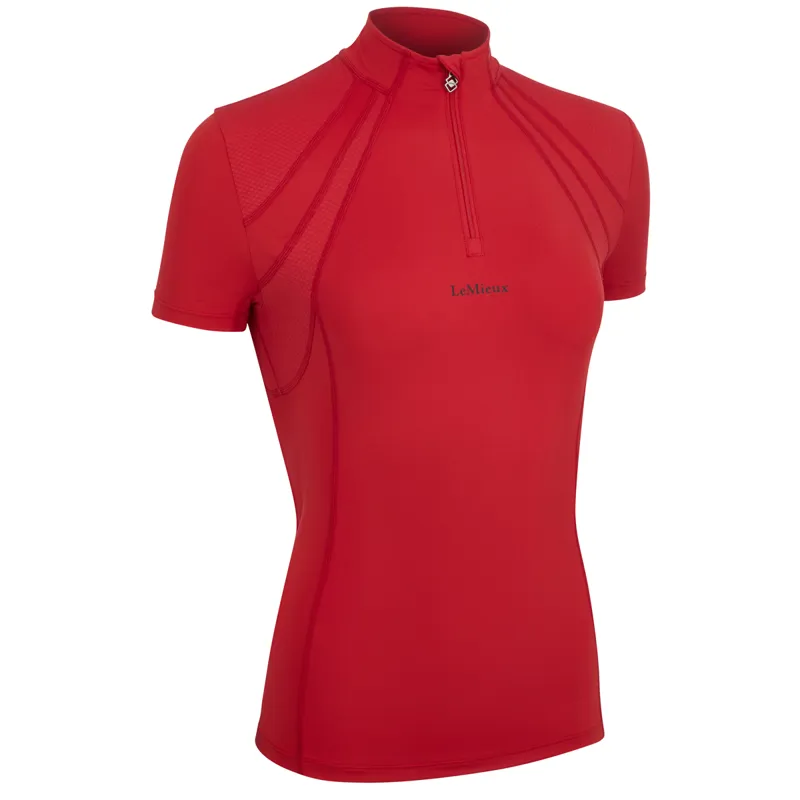 LeMieux Mia Mesh Ladies Short Sleeve Base Layer - Chilli-4