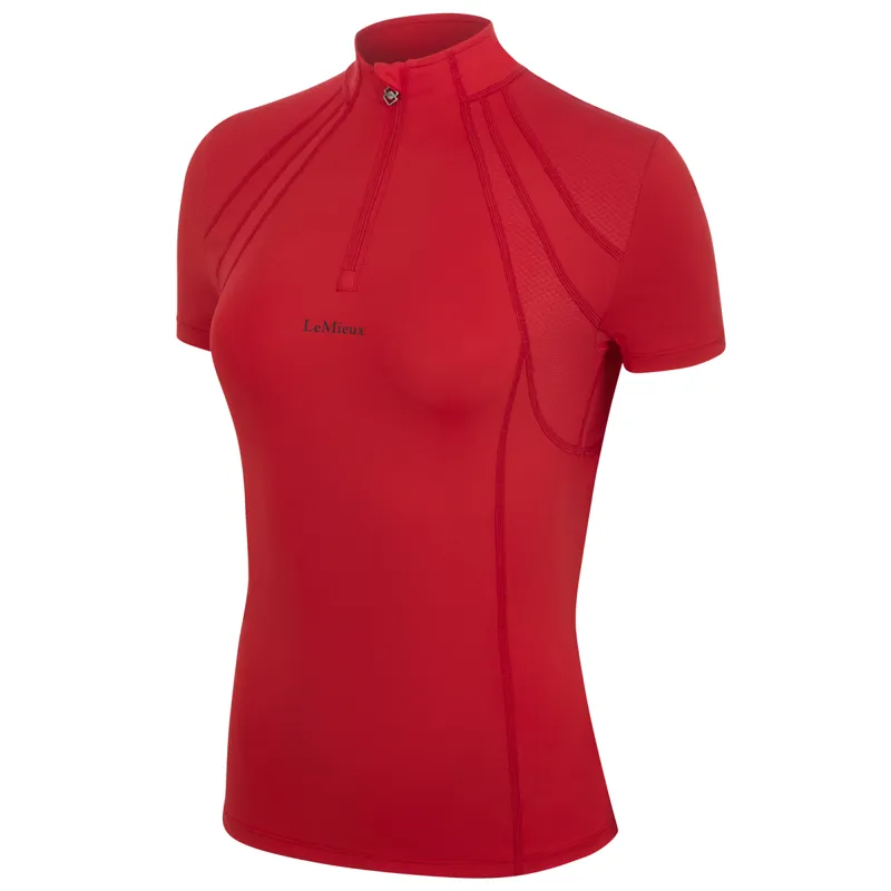 LeMieux Mia Mesh Ladies Short Sleeve Base Layer - Chilli-3
