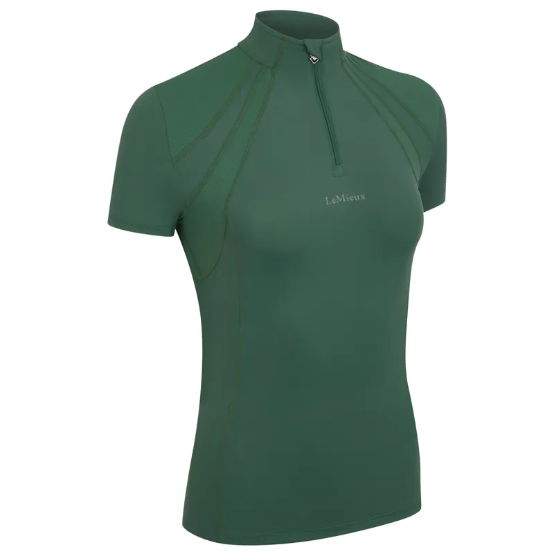 LeMieux Mia Mesh Ladies Short Sleeve Base Layer - Hunter Green-4