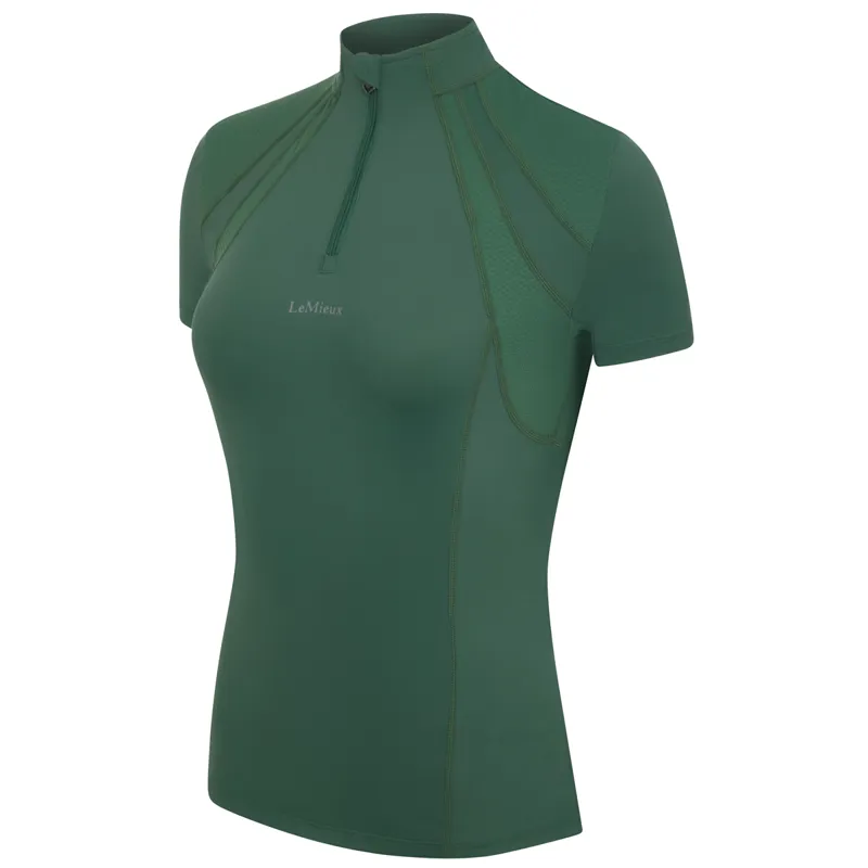 LeMieux Mia Mesh Ladies Short Sleeve Base Layer - Hunter Green-3